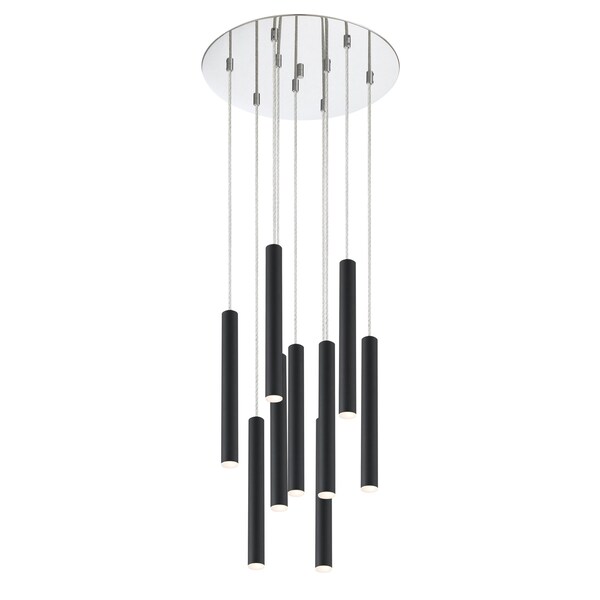 Z-Lite Forest 9 Light Island/Billiard, Chrome & Matte Black 917MP12-MB-LED-9RCH - main